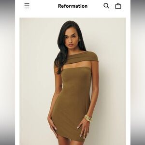 Reformation Carmina Knit Dress Bronze Medium
